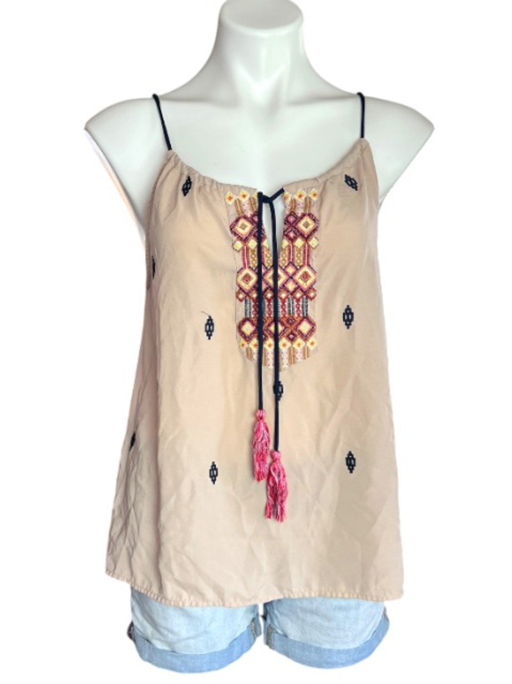Papaya Boho Embroidered Cami Top Festival Indie Sleaze S